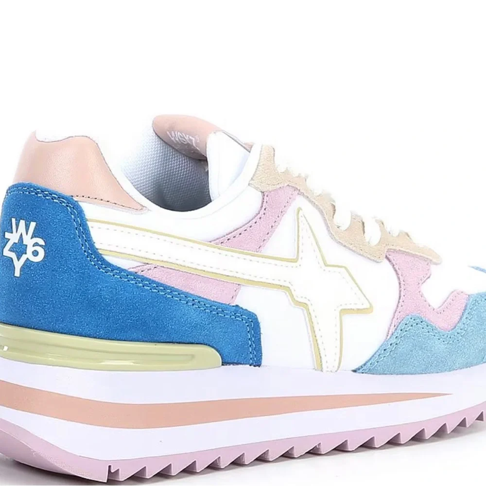 W6YZ      Yak suede colorblock retro platform sneakers - Picture 2 of 12